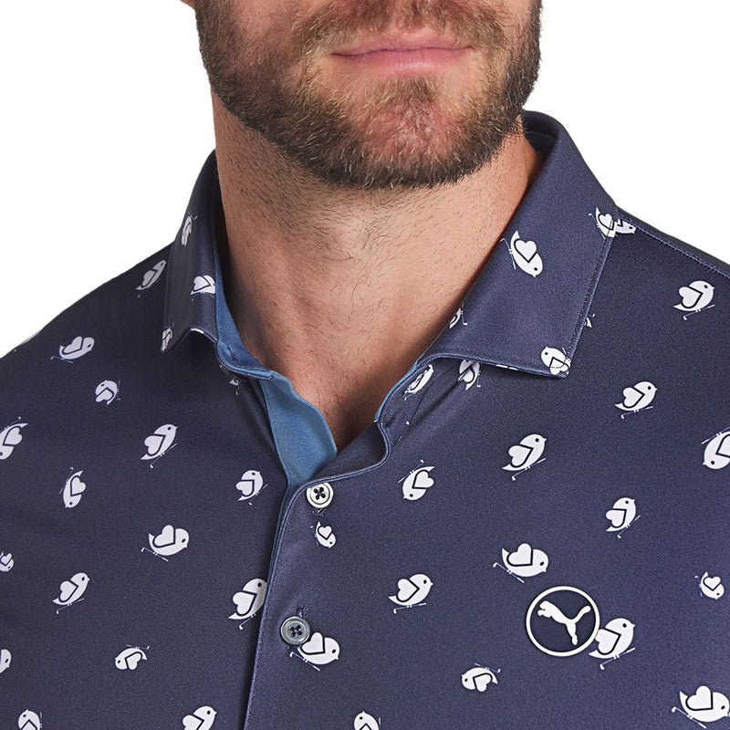 Puma Pure Love Birdies Polo Shirt - Deep Navy/White Glow