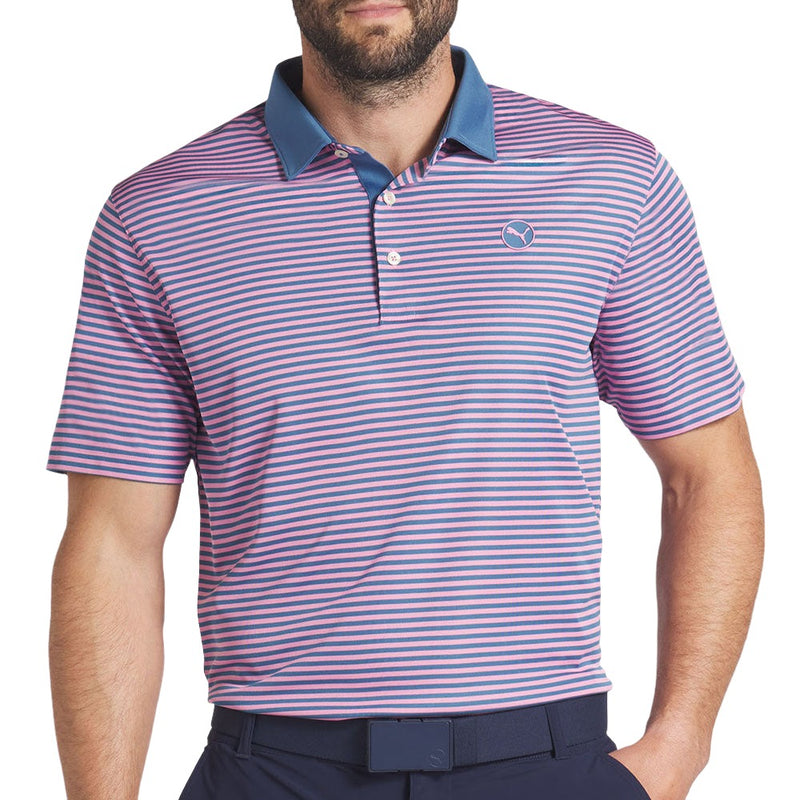 Puma Pure Stripe Polo Shirt - Blue Horizon/Mauved Out