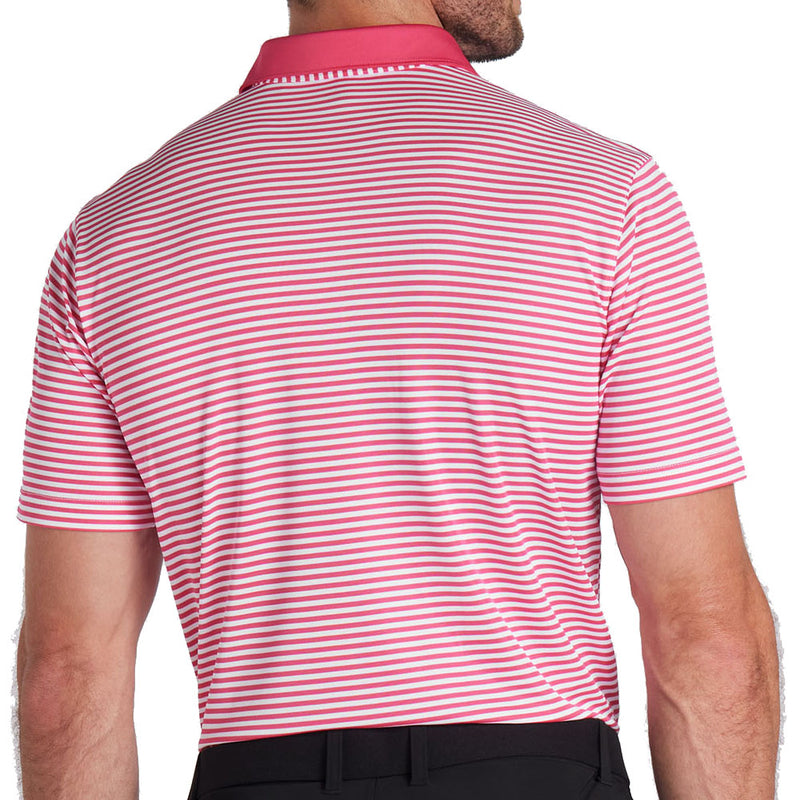 Puma Pure Stripe Polo Shirt - Aqua Blue/Garnet Rose