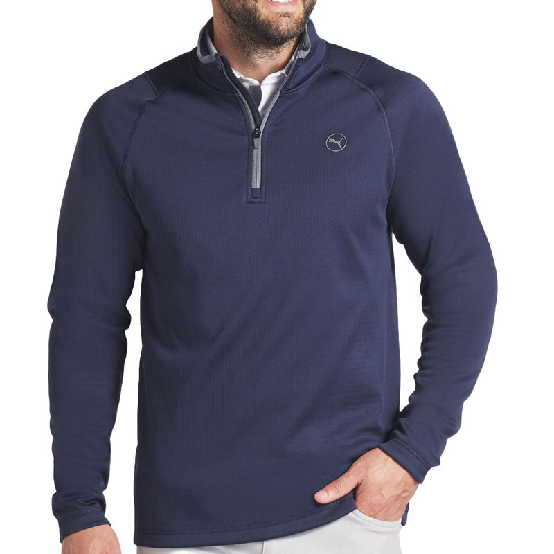 Puma Waffle Fleece 1/4 Zip Sweater - Deep Navy