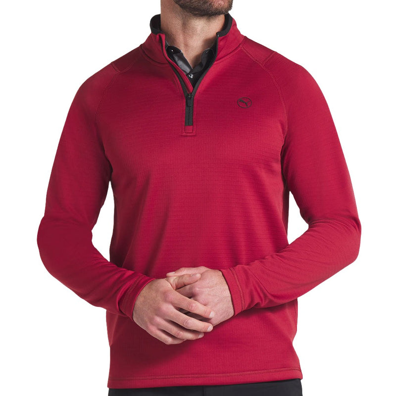 Puma Waffle Fleece 1/4 Zip Sweater - Intense Red