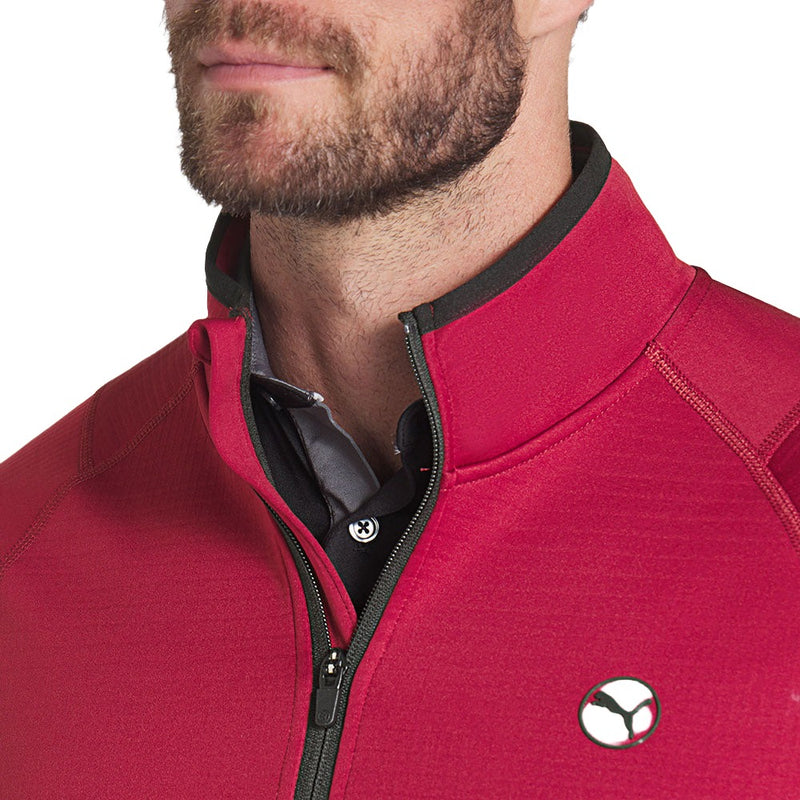 Puma Waffle Fleece 1/4 Zip Sweater - Intense Red