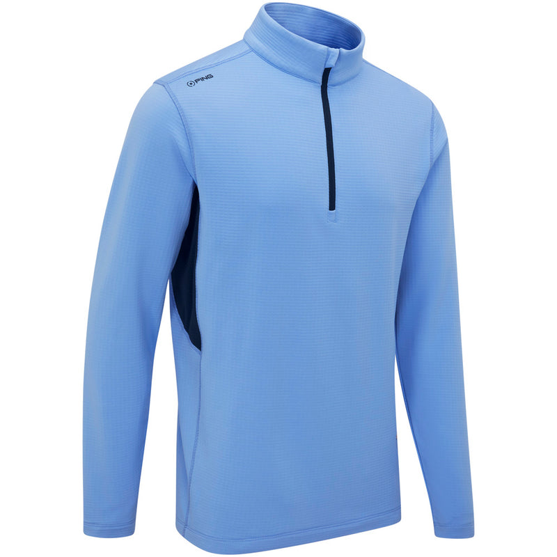 Ping Rhodri Mid-Layer 1/2 Zip Pullover  - Cornflower Blue/Navy