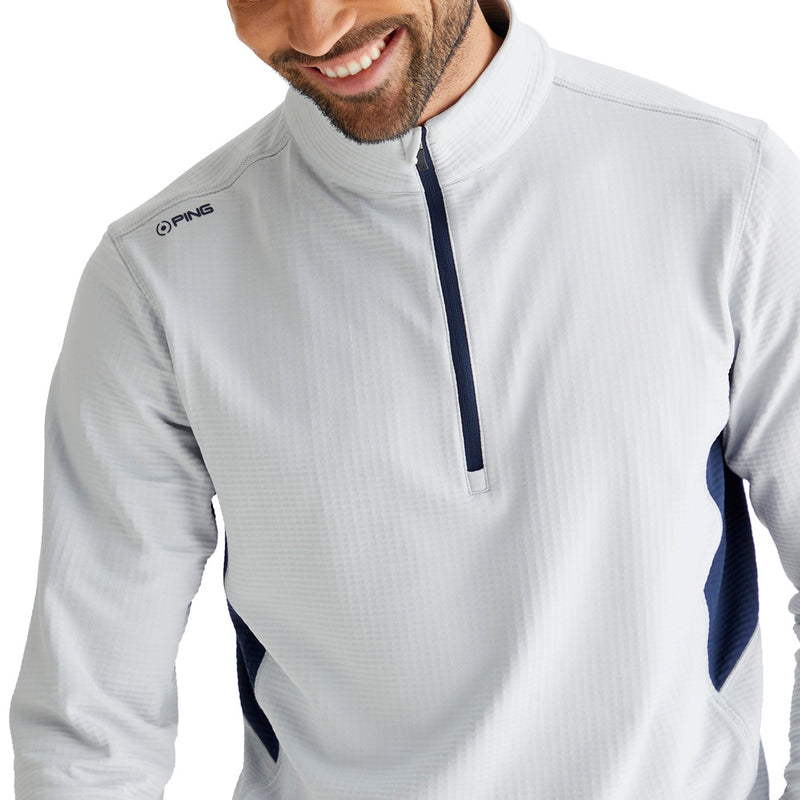 Ping Rhodri Mid-Layer 1/2 Zip Pullover  - Silver/Navy