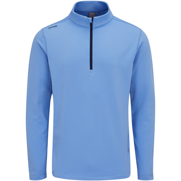 Ping Rhodri Mid-Layer 1/2 Zip Pullover  - Cornflower Blue/Navy