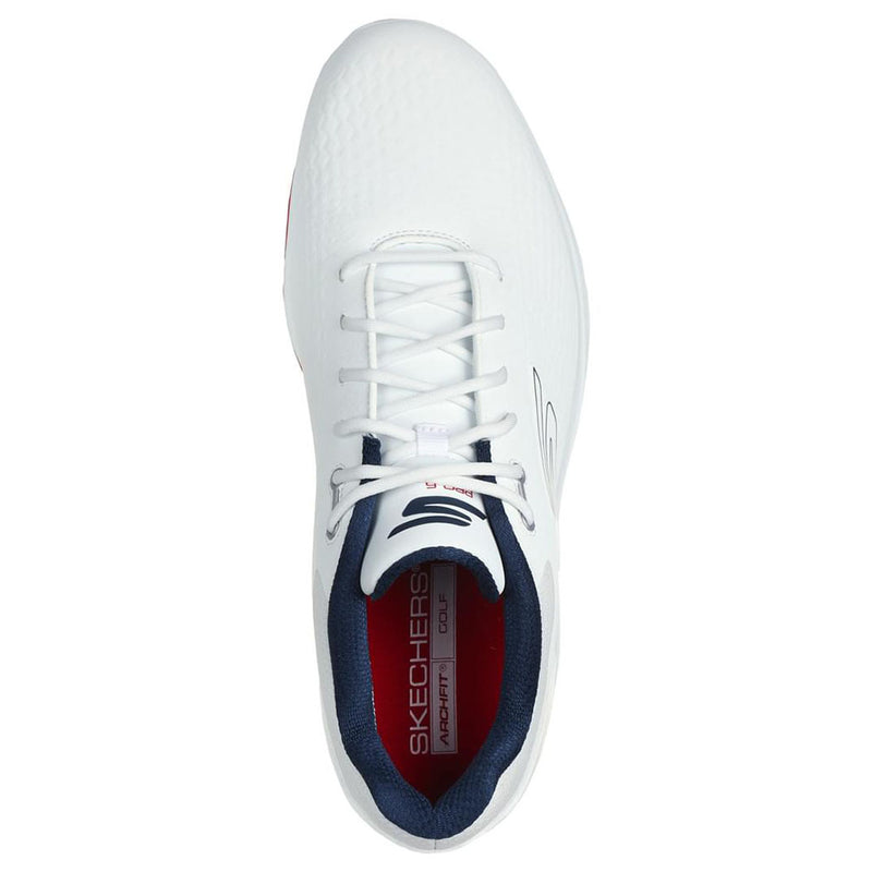 Skechers Go Golf Pro 6 Spiked Waterproof Shoes - White/Navy/Red