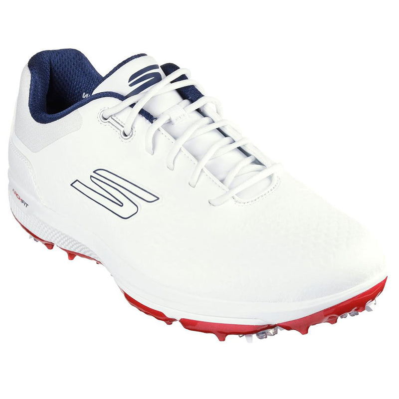 Skechers Go Golf Pro 6 Spiked Waterproof Shoes - White/Navy/Red