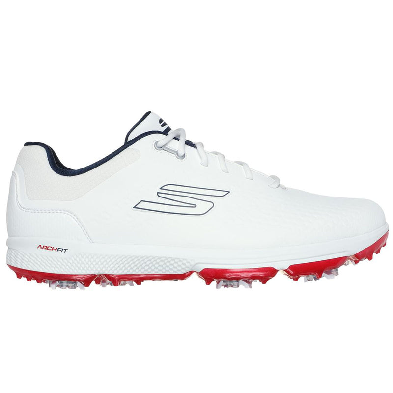 Skechers Go Golf Pro 6 Spiked Waterproof Shoes - White/Navy/Red