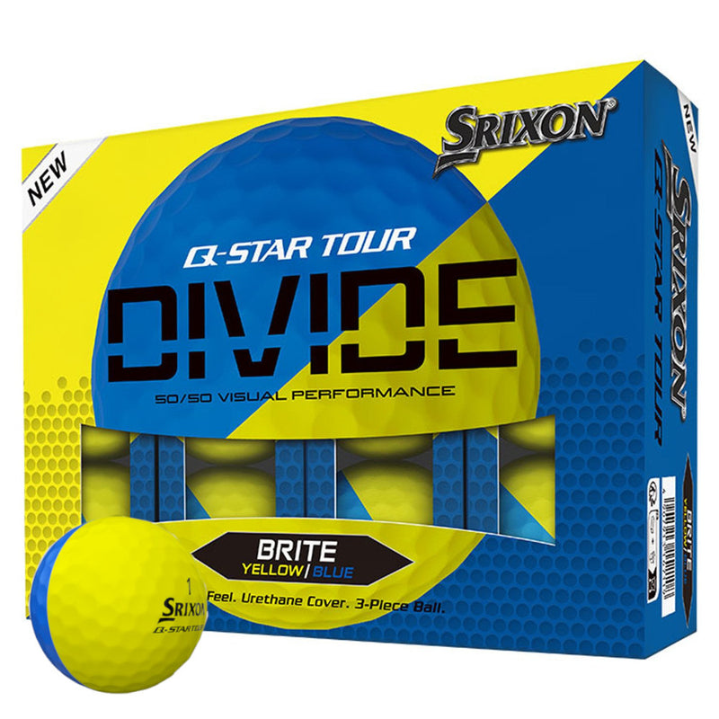 Q-STAR Tour Divide Golf Balls  - Yellow/Blue - 12 Pack