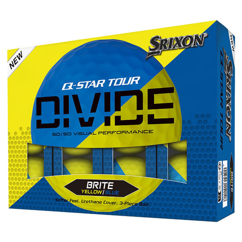 Q-STAR Tour Divide Golf Balls  - Yellow/Blue - 12 Pack