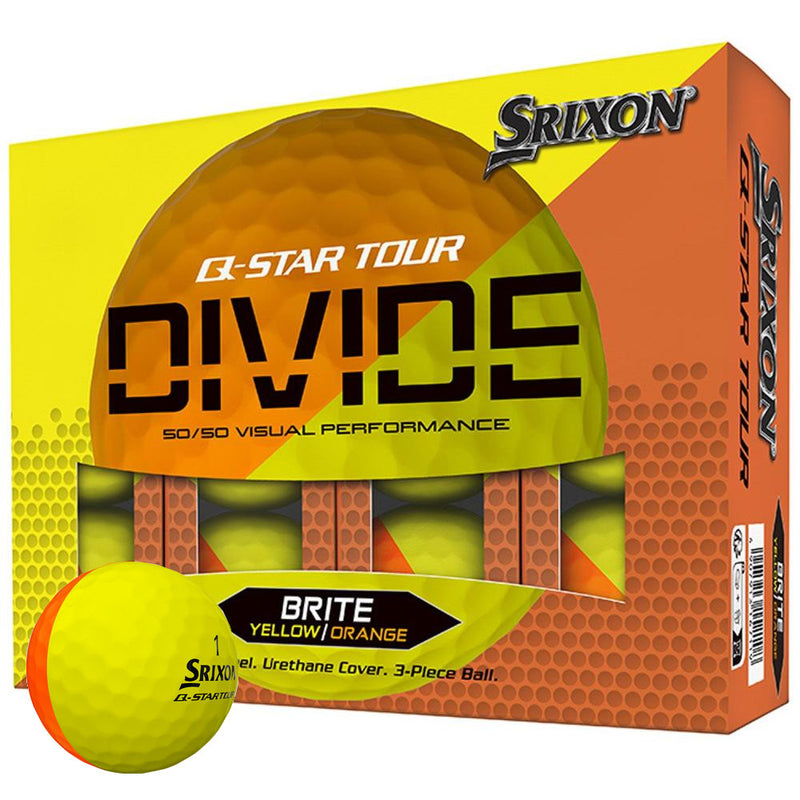 Q-STAR Tour Divide Golf Balls - Yellow/Orange - 12 Pack