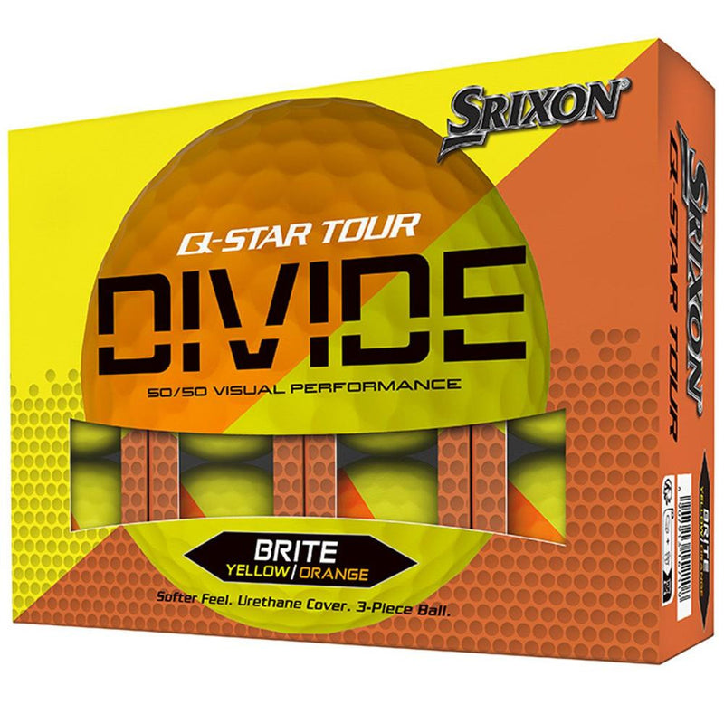 Q-STAR Tour Divide Golf Balls - Yellow/Orange - 12 Pack