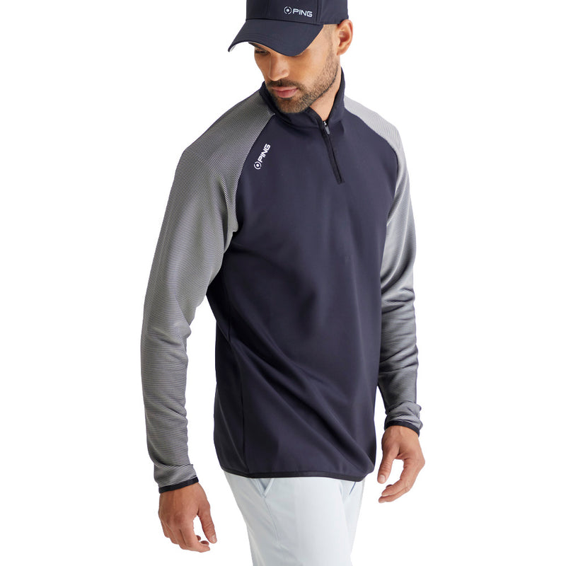 Ping Strio 1/2 Zip Mid Layer  - Black/White