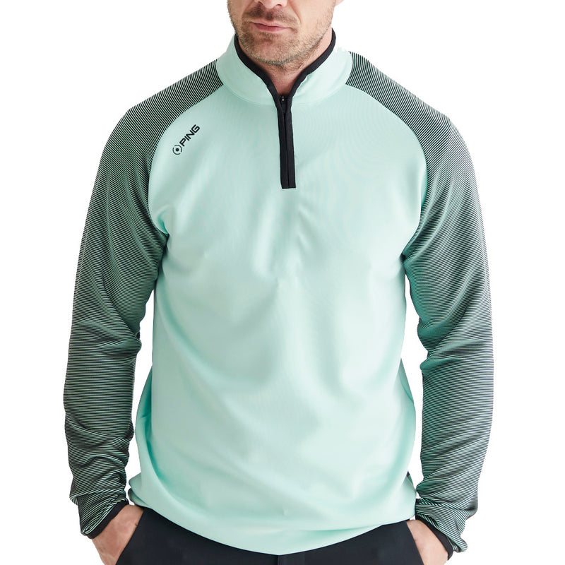 Ping Strio 1/2 Zip Mid Layer  - Misty Green/Black