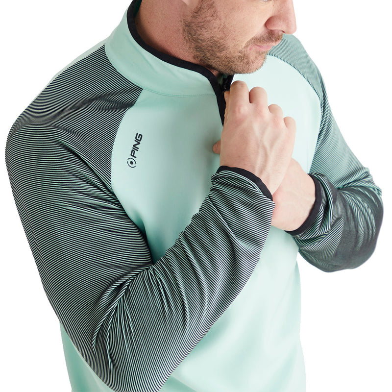 Ping Strio 1/2 Zip Mid Layer  - Misty Green/Black