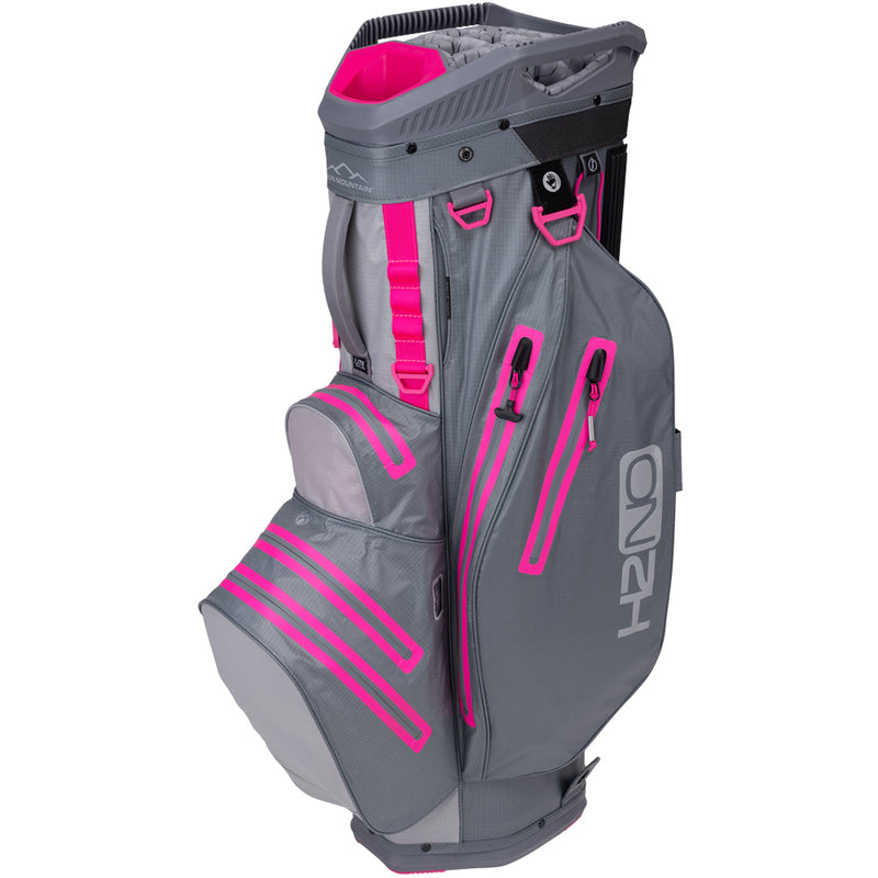 Sun Mountain H2NO Lite Waterproof Cart Bag - Nickel/Cadet/Hot Pink