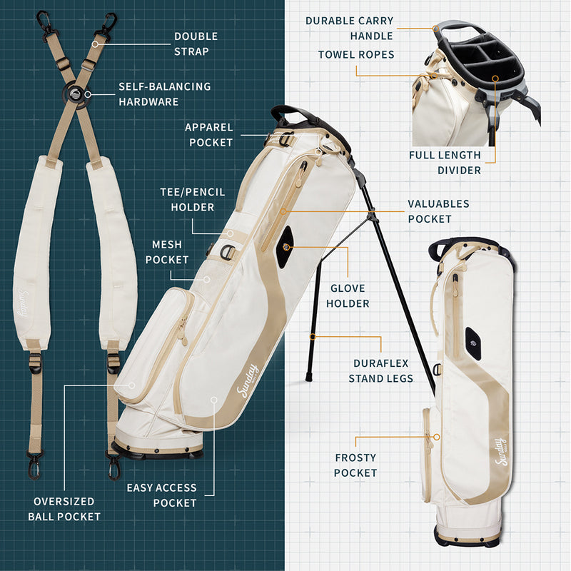 Sunday Golf El Camino Stand Bag - Toasted Almond