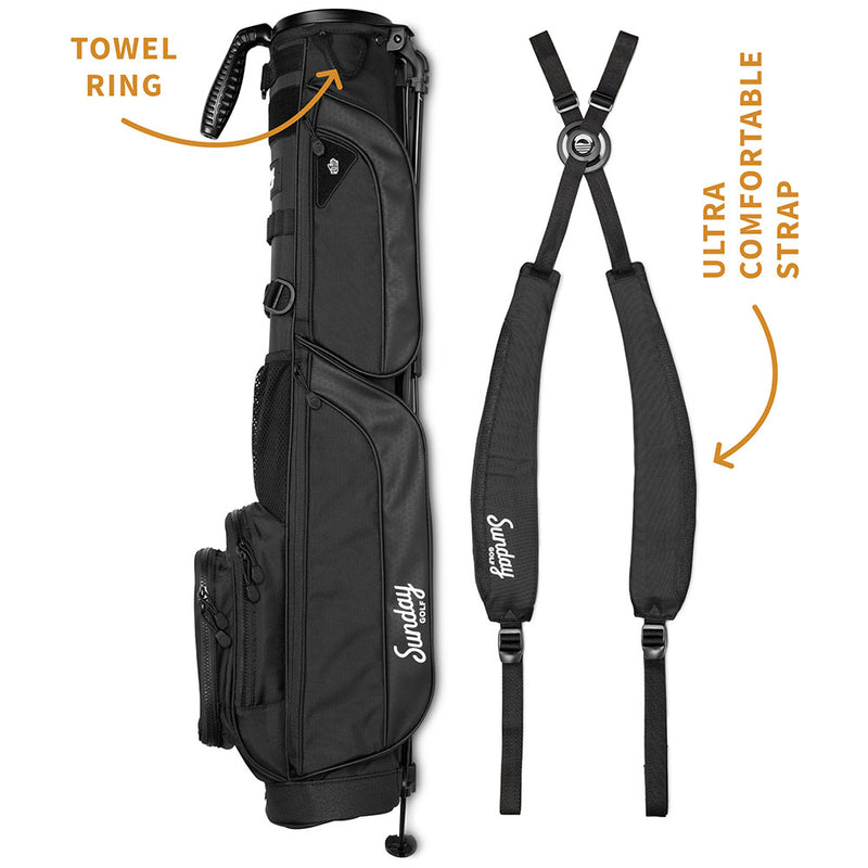 Sunday Golf Loma XL Pencil Stand Bag - Matte Black