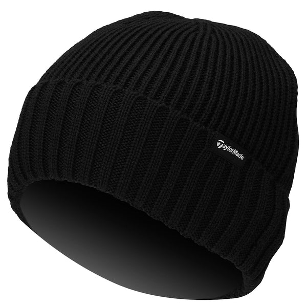 TaylorMade Ribbed Knit Beanie - Black