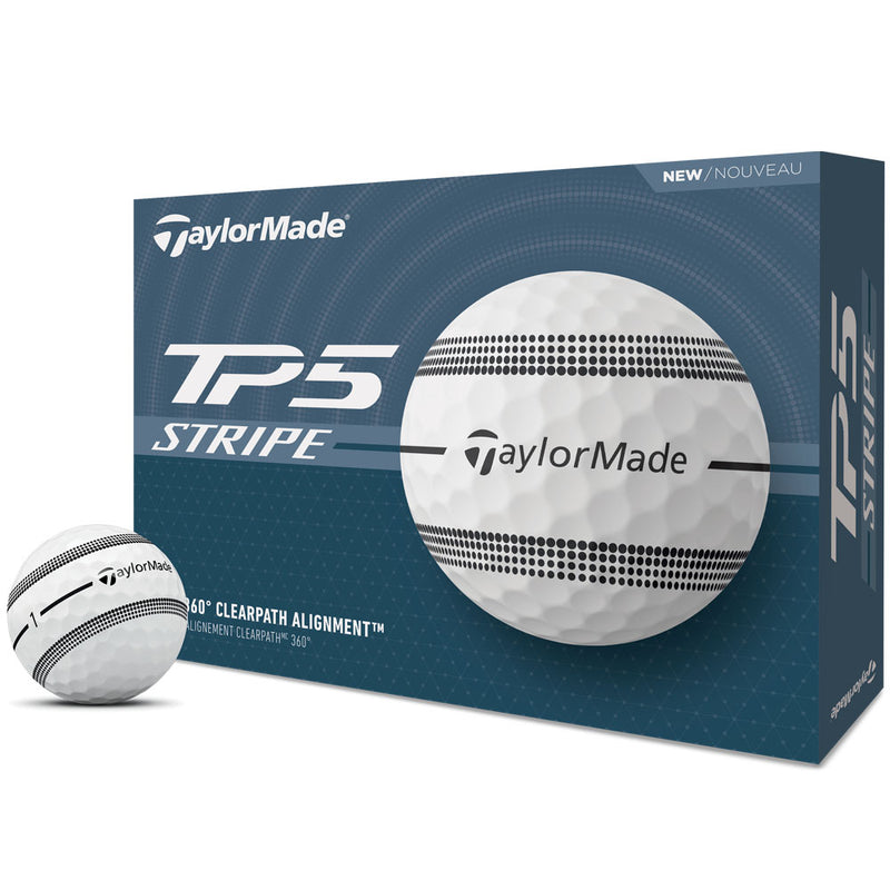 TaylorMade TP5 Clear Stripe Golf Balls - White - 12 Pack