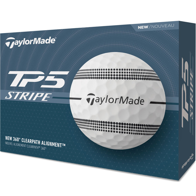 TaylorMade TP5 Clear Stripe Golf Balls - White - 12 Pack