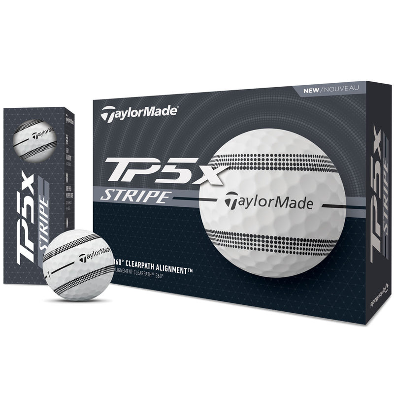 TaylorMade TP5x Clear Stripe Golf Balls - White - 12 Pack