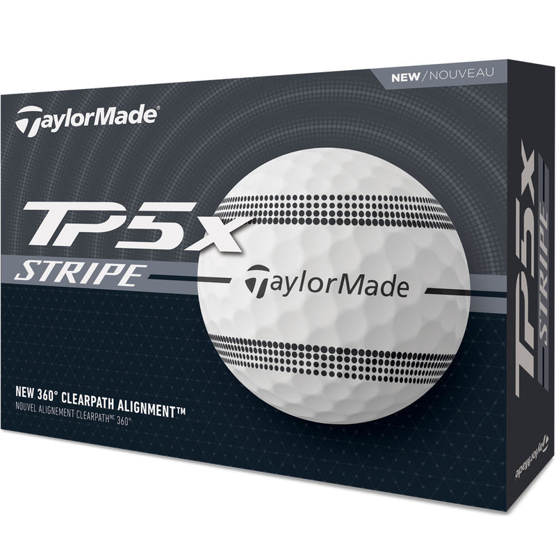 TaylorMade TP5x Clear Stripe Golf Balls - White - 12 Pack