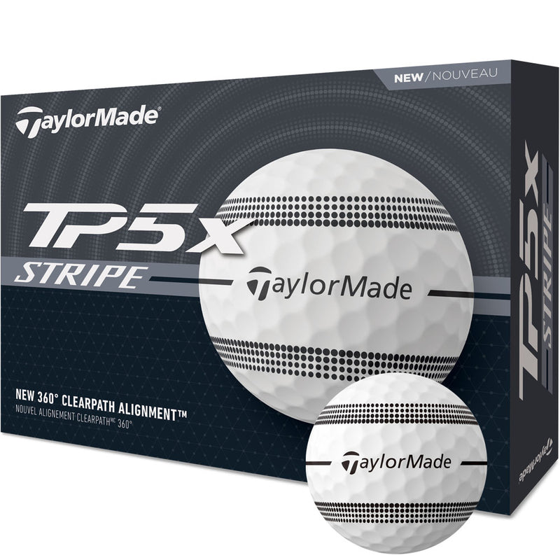 TaylorMade TP5x Clear Stripe Golf Balls - White - 12 Pack