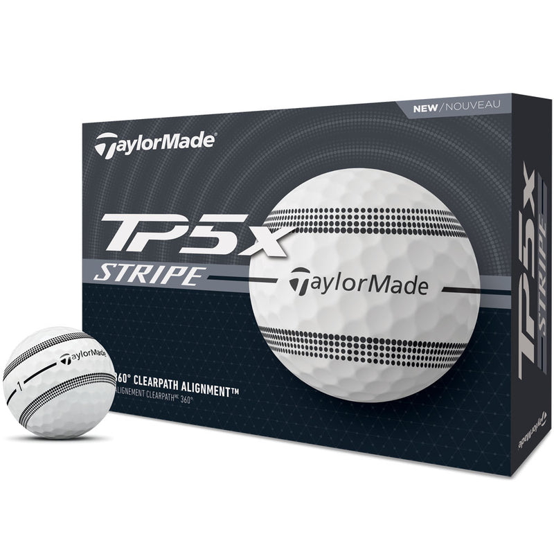 TaylorMade TP5x Clear Stripe Golf Balls - White - 12 Pack