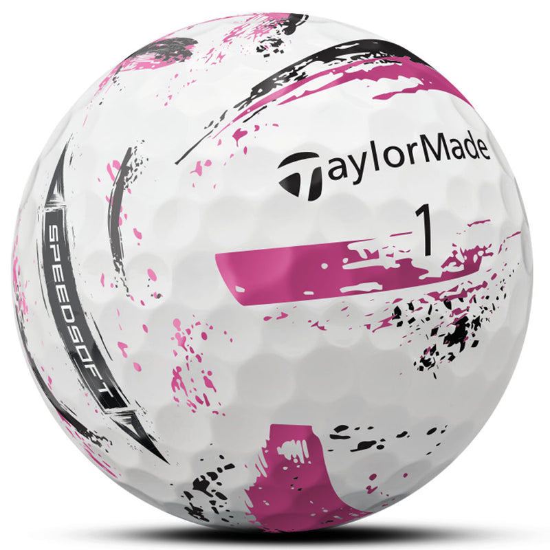 TaylorMade SpeedSoft Golf Balls - Ink Pink - 12 Pack