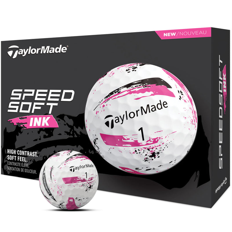 TaylorMade SpeedSoft Golf Balls - Ink Pink - 12 Pack