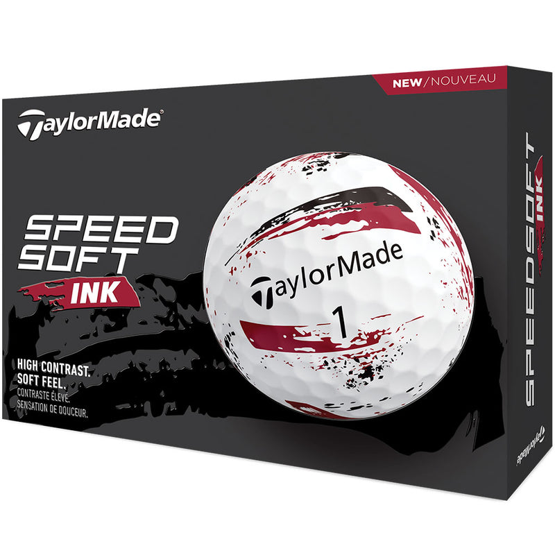 TaylorMade SpeedSoft Golf Balls - Ink Red - 12 Pack