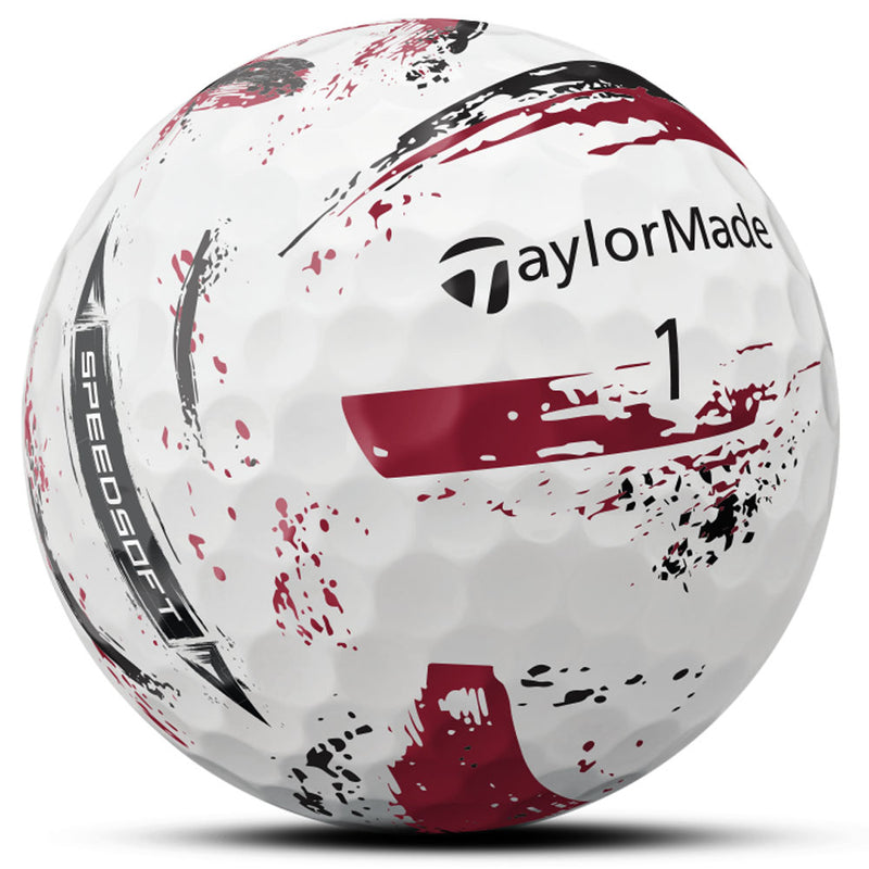 TaylorMade SpeedSoft Golf Balls - Ink Red - 12 Pack