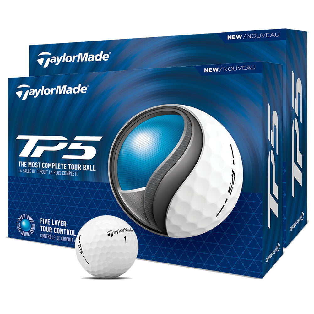 TaylorMade TP5 Golf Balls - White - Double Dozen