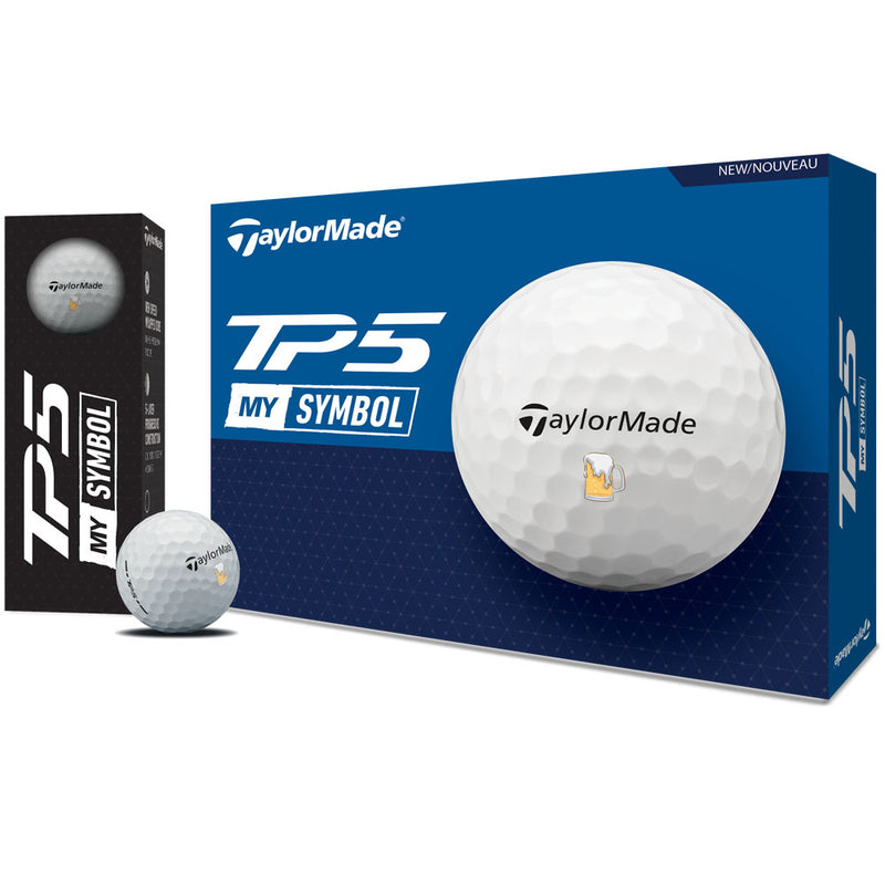 TaylorMade TP5 MySymbol Golf Balls - 12 Pack - Ltd Edition Beer Balls