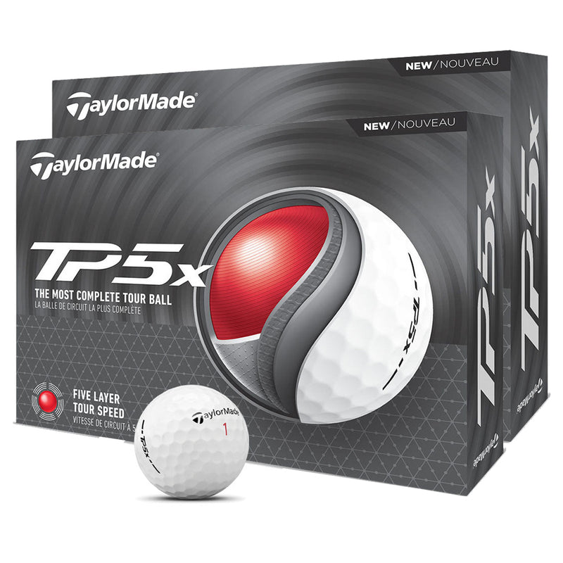 TaylorMade TP5x Golf Balls - White - Double Dozen