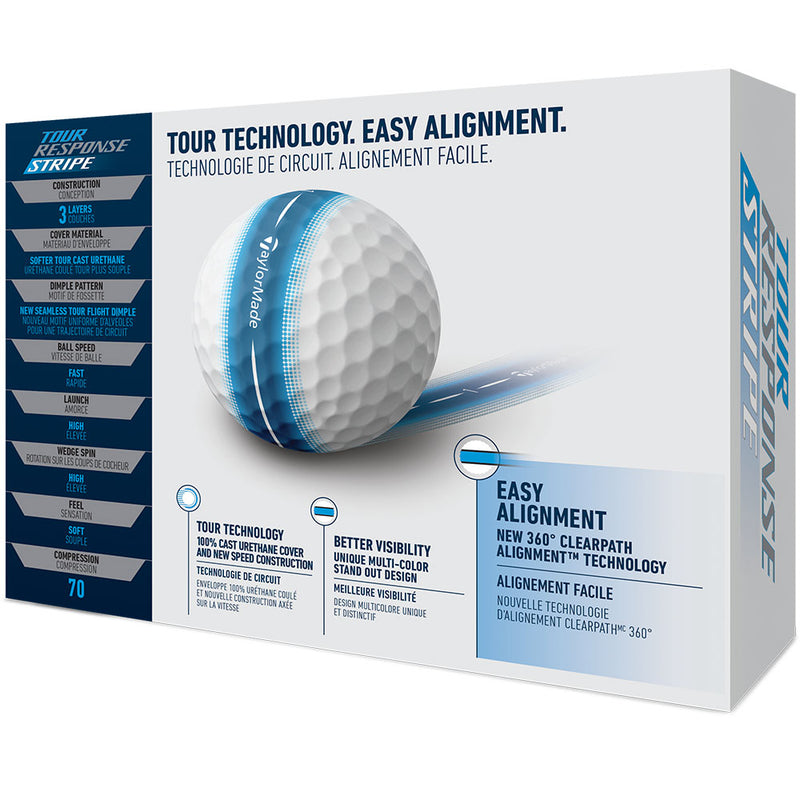 TaylorMade Tour Response Stripe Golf Balls - Blue - 4 For 3