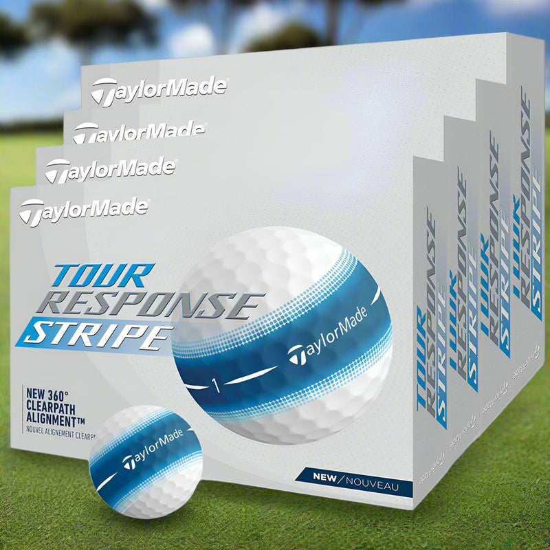 TaylorMade Tour Response Stripe Golf Balls - Blue - 4 For 3