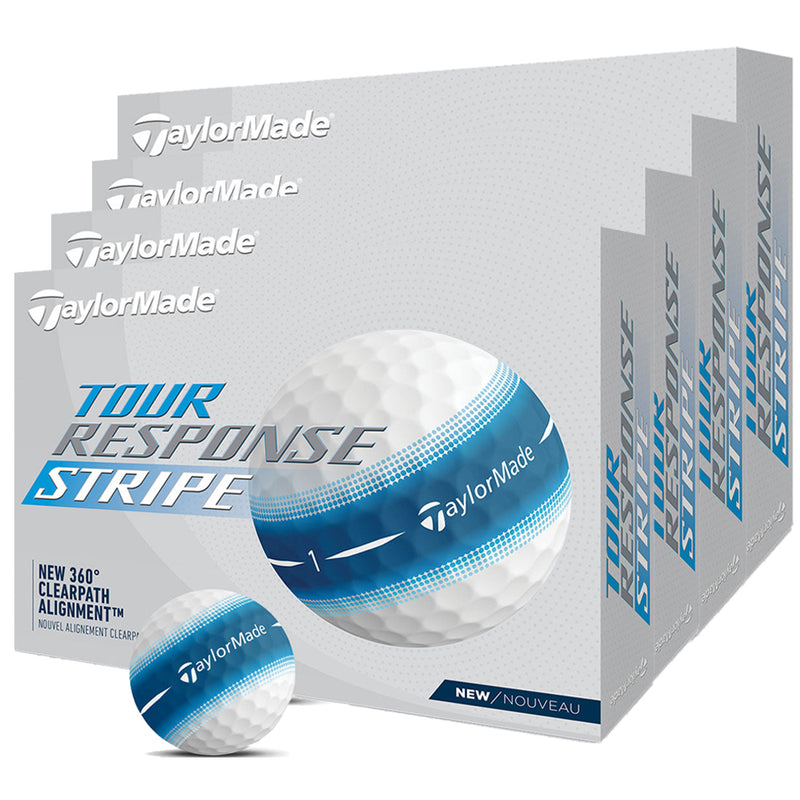 TaylorMade Tour Response Stripe Golf Balls - Blue - 4 For 3