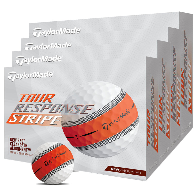 TaylorMade Tour Response Stripe Golf Balls - Orange - 4 For 3