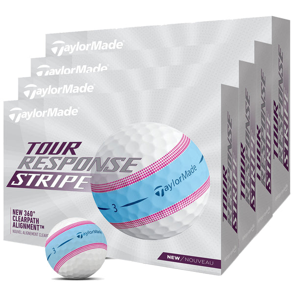 TaylorMade Tour Response Stripe Golf Balls - Pink - 4 For 3