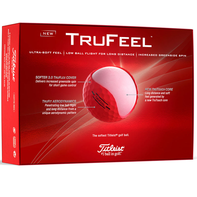 Titleist TruFeel Golf Balls - Red - 12 Pack