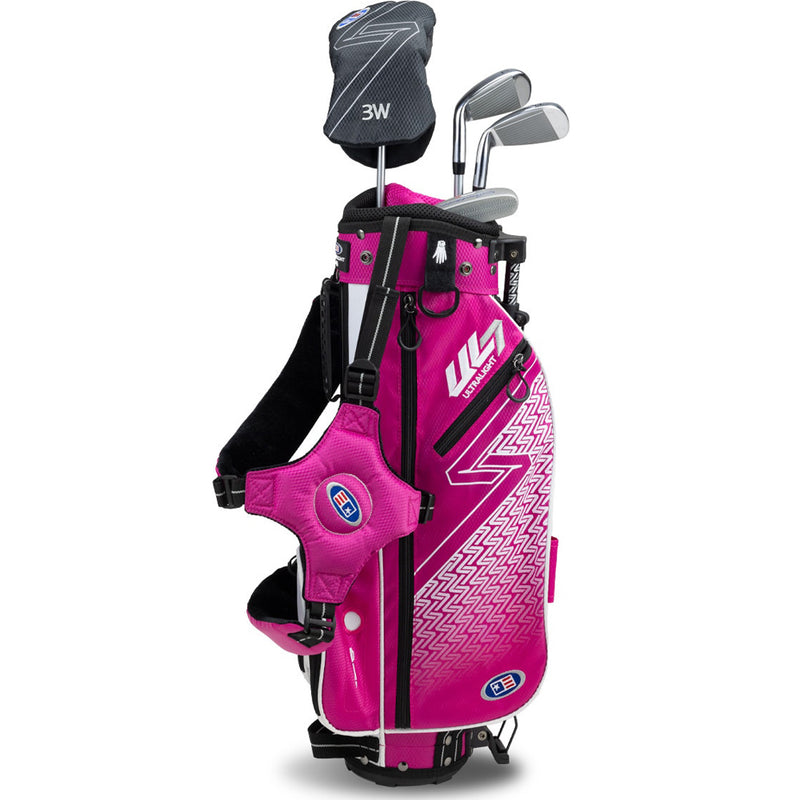 U.S Kids Golf Junior Ultralight 7 45 4 Club Stand Set Pink - (45-48" Golfer Height)