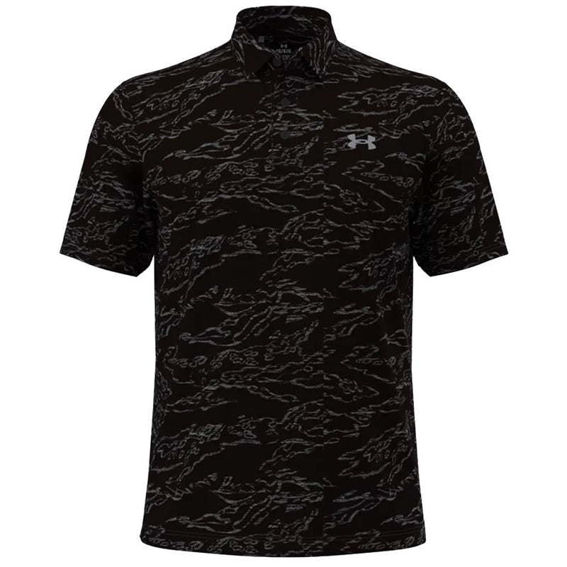 Under Armour Drive Jacquard Polo Shirt - Black/Steel/Black