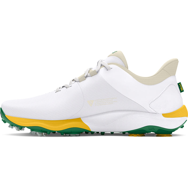 Under Armour Drive Pro Patrons Edition Spiked Waterproof Shoes - White/Silt/Classic Green