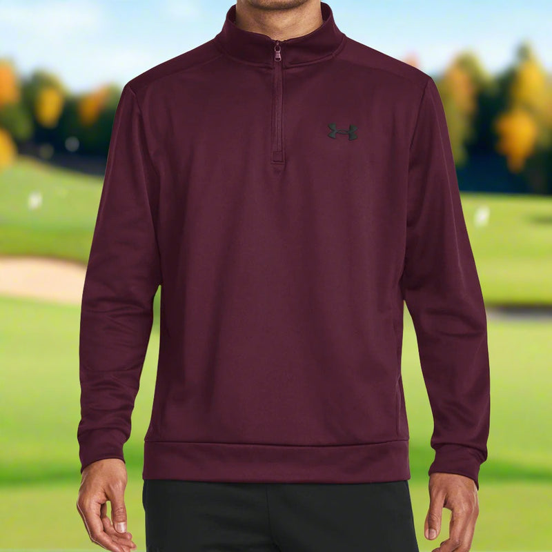 Under Armour Fleece 1/4 Zip Sweater - Dark Maroon