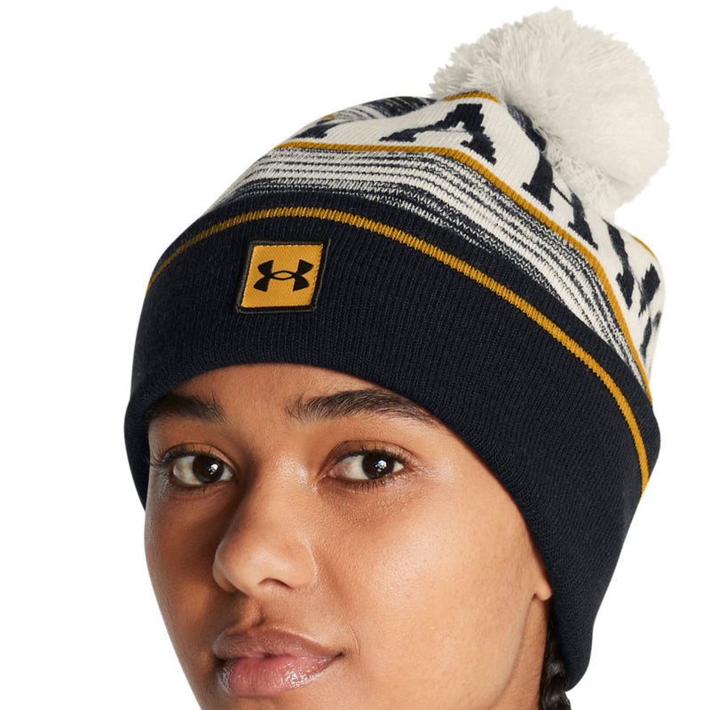 Under Armour Halftime Pom Pom Beanie - Summit White/Golden Yellow