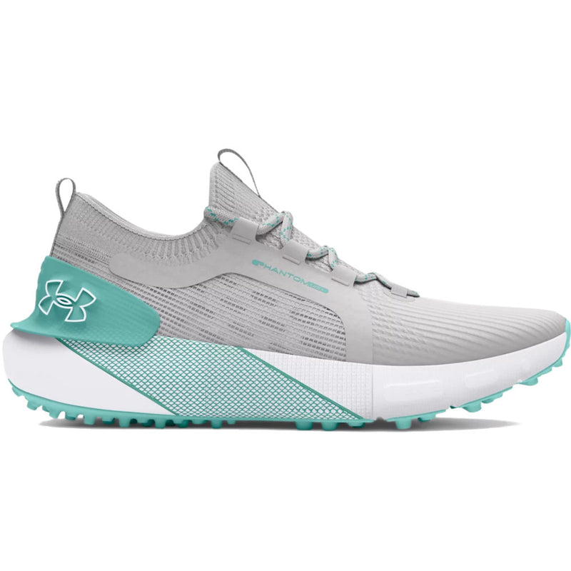 Under Armour Phantom Golf Spikeless Ladies Waterproof Shoes - Distant Gray/Distant Gray/Radial Turquoise