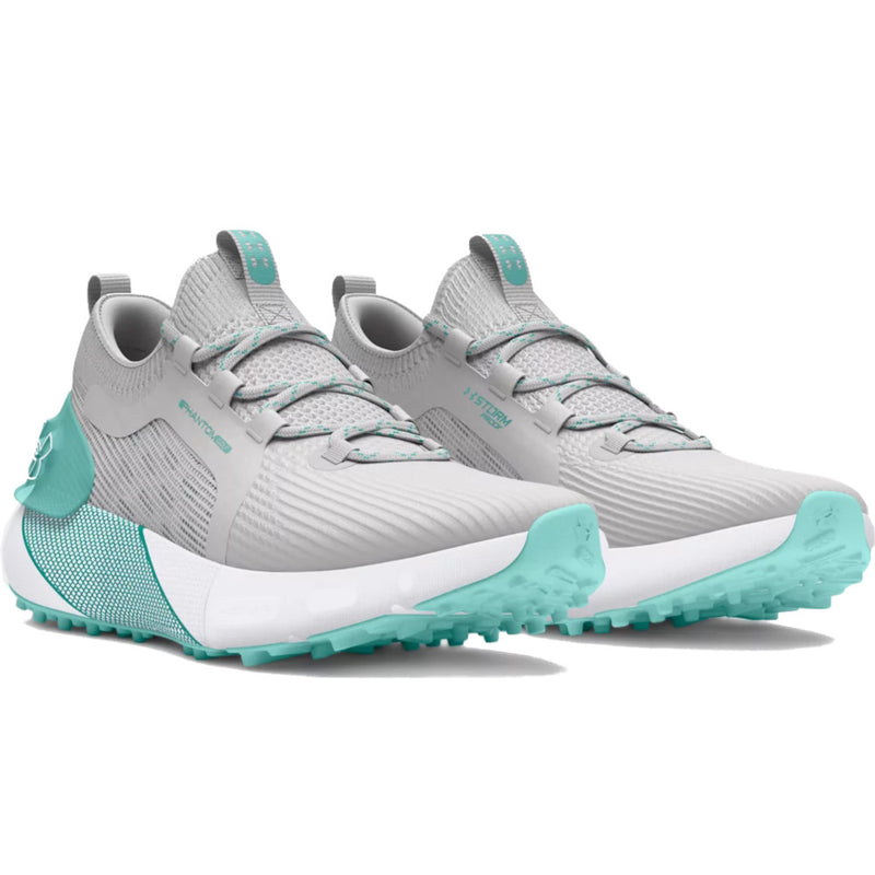 Under Armour Phantom Golf Spikeless Ladies Waterproof Shoes - Distant Gray/Distant Gray/Radial Turquoise