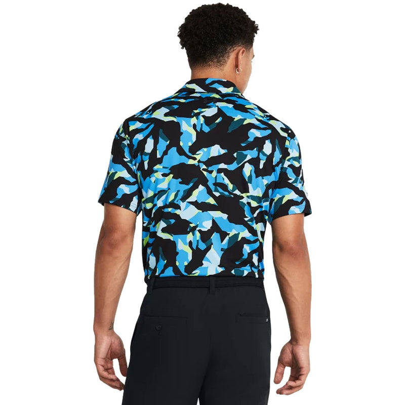 Under Armour Playoff 3.0 Printed Polo Shirt - Black/Capri/Black